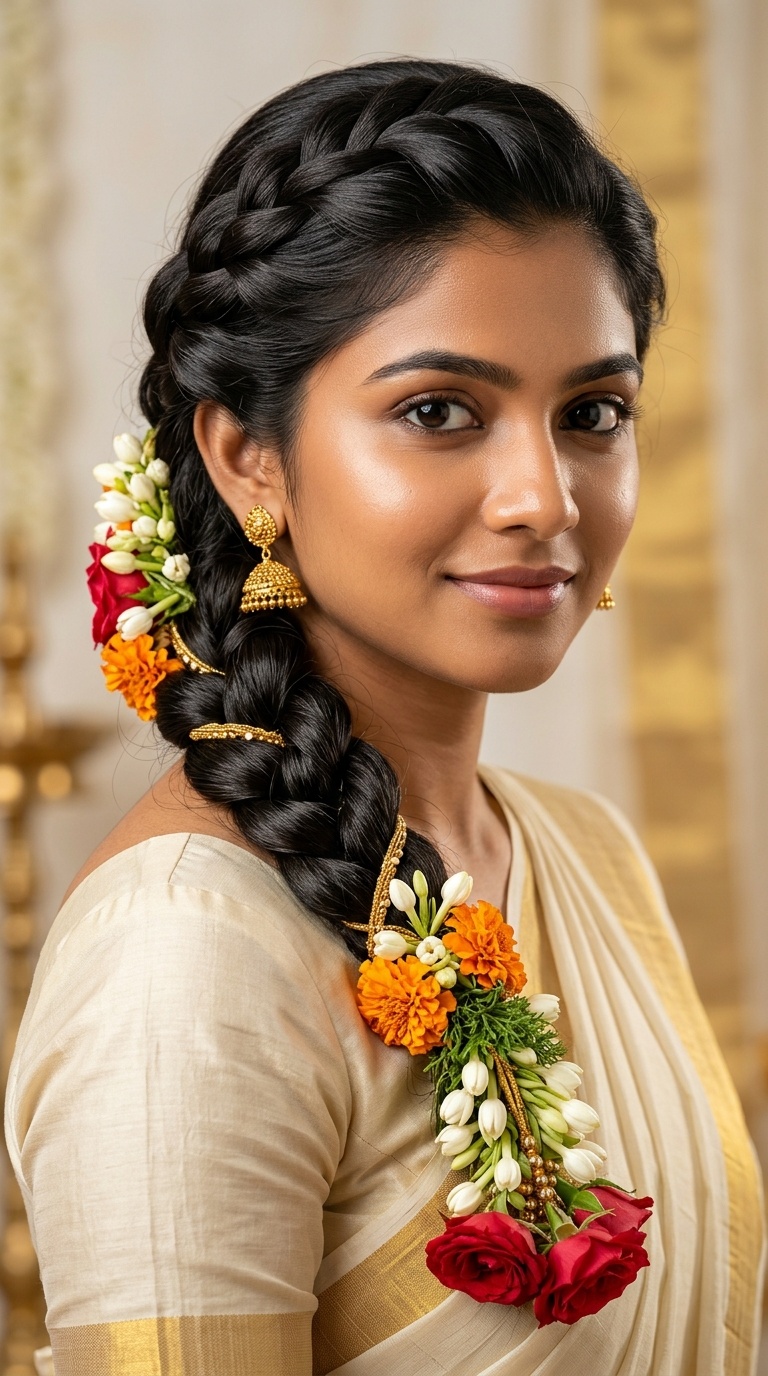 Twisted Rope Braid with Floral Tassels