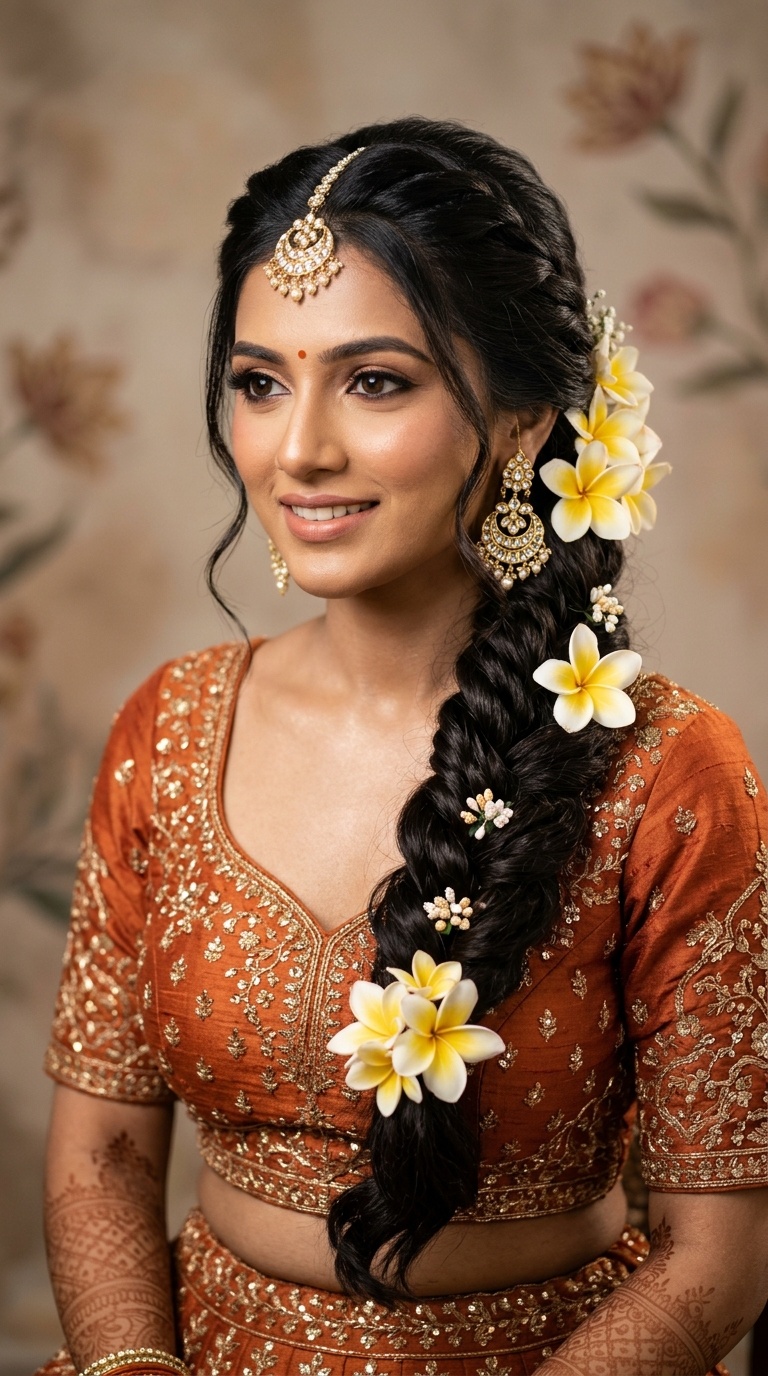 Twisted Rope Braid with Frangipani