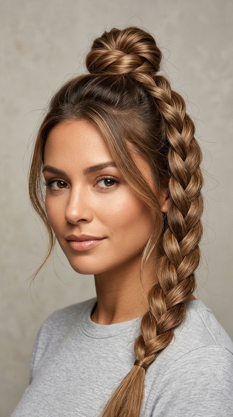 Twisted Rope Braid with Half-Up Knot