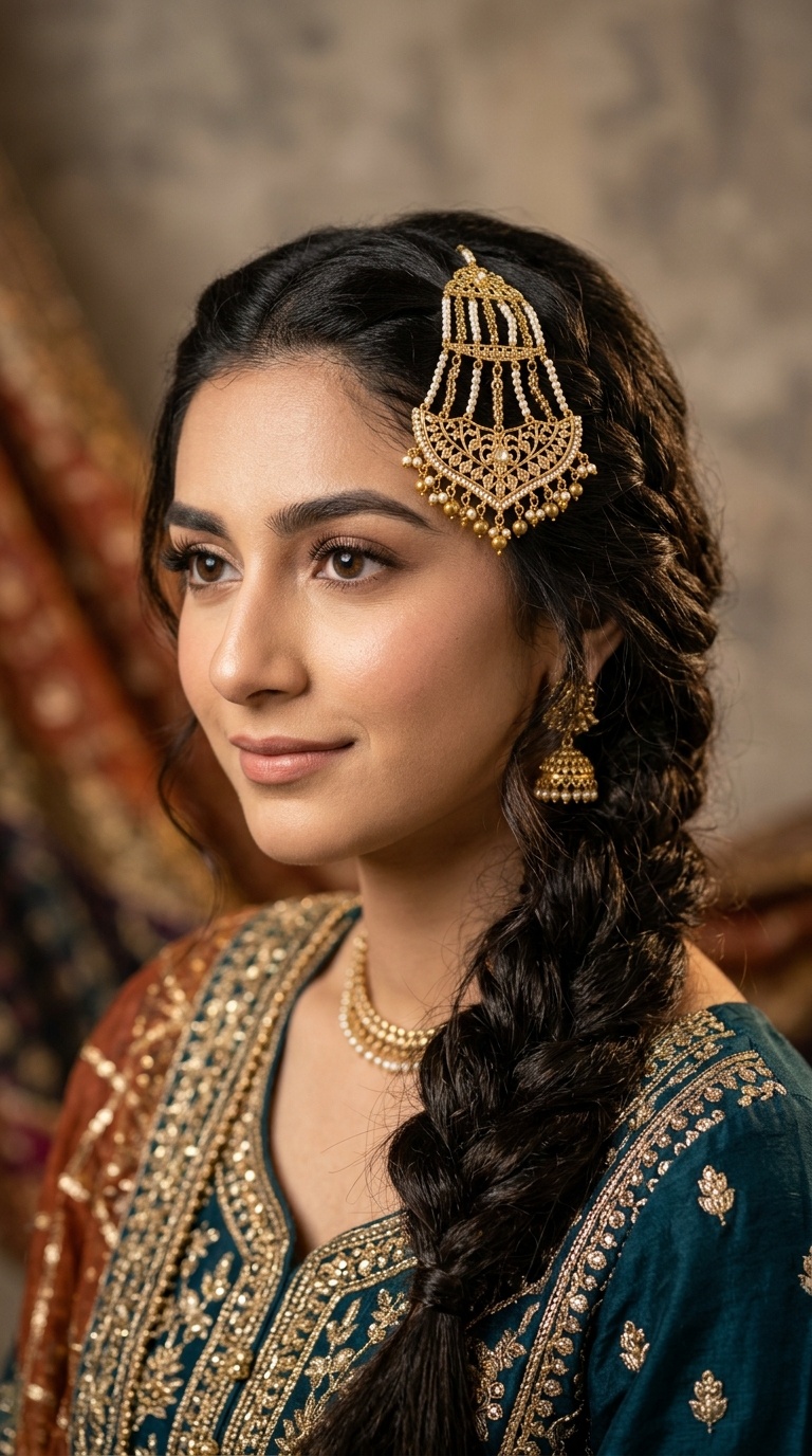 Twisted Side Braid with Delicate Filigree Passa