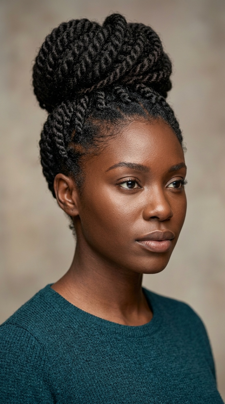 Two-Strand Twist Updo Bun