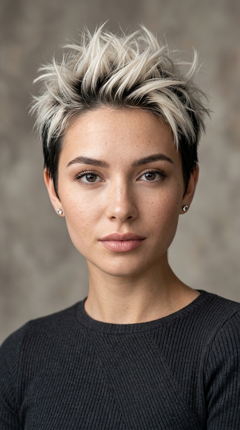 Two-Tone Spiky Top