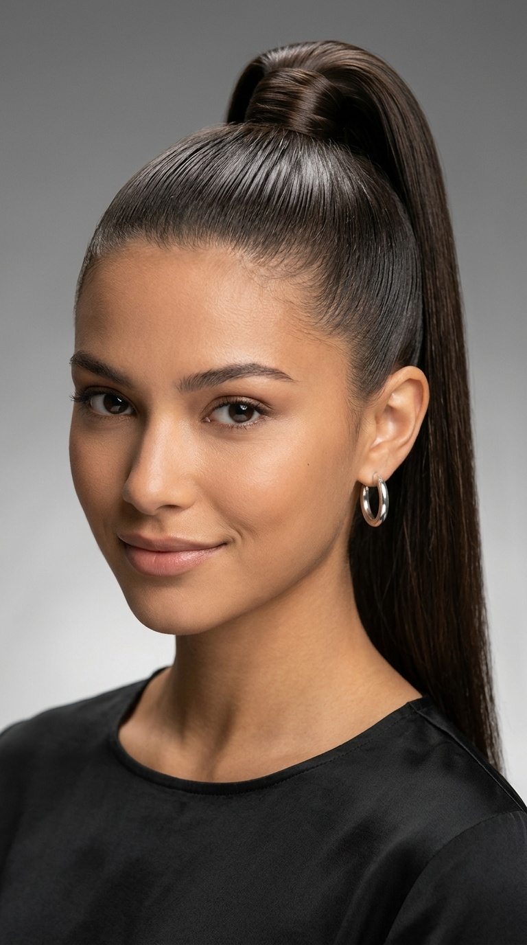 Ultra-Sleek High Ponytail