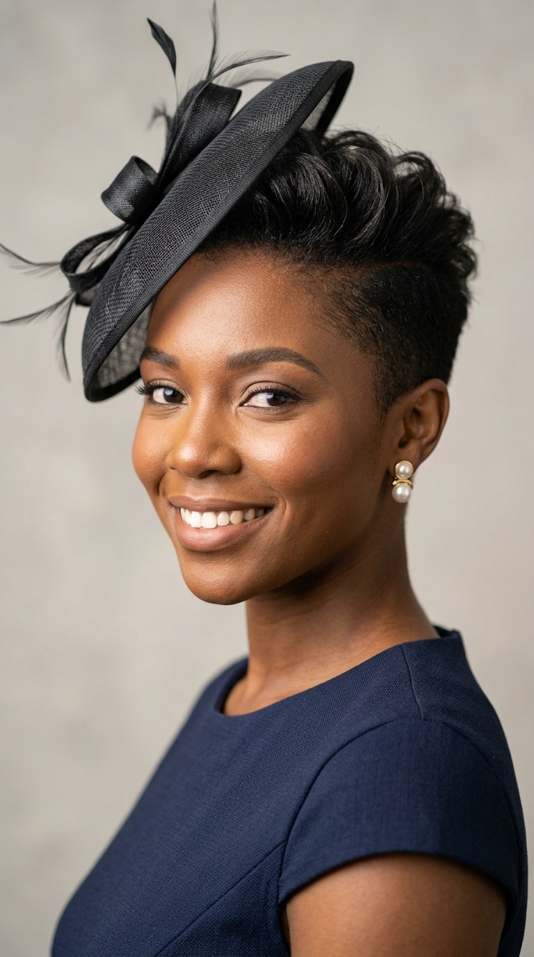 Undercut Elegance with Disc Fascinator