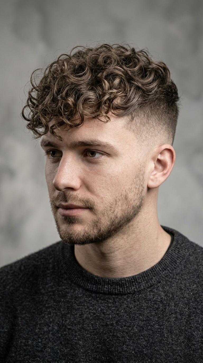 Undercut Fade with Long Loose Curls