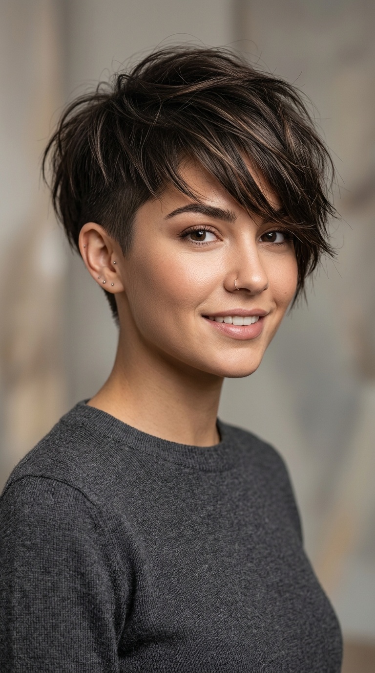Undercut Pixie with Long Fringe