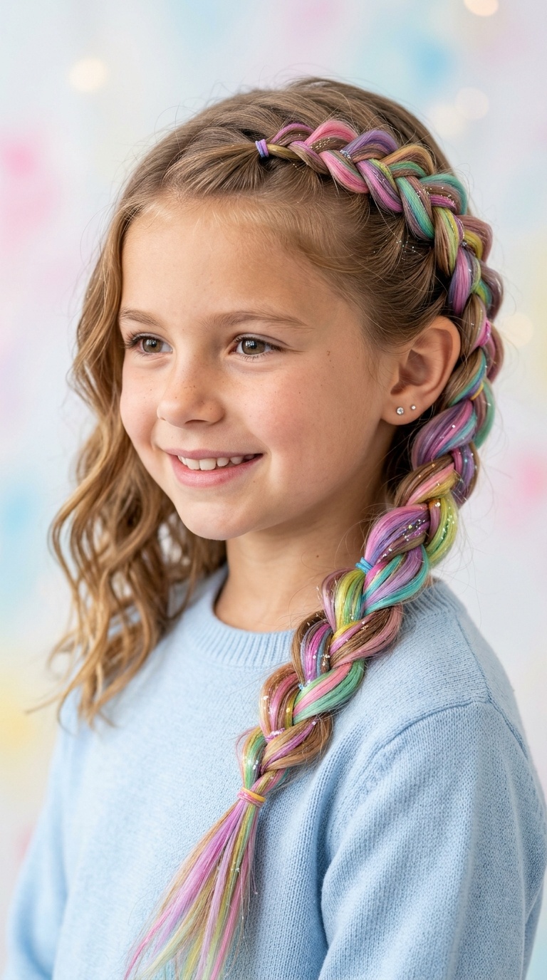Unicorn Mane Side Braid
