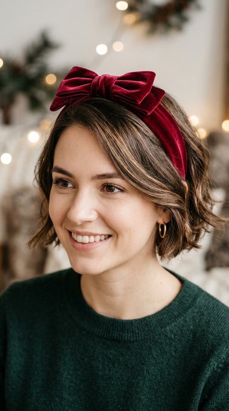 Velvet Bow Headband Look