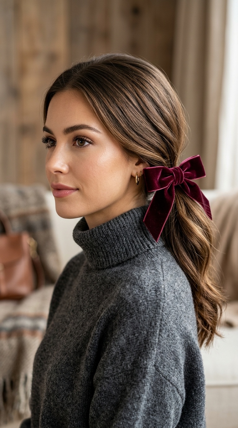 Velvet Ribbon Bow Low Pony