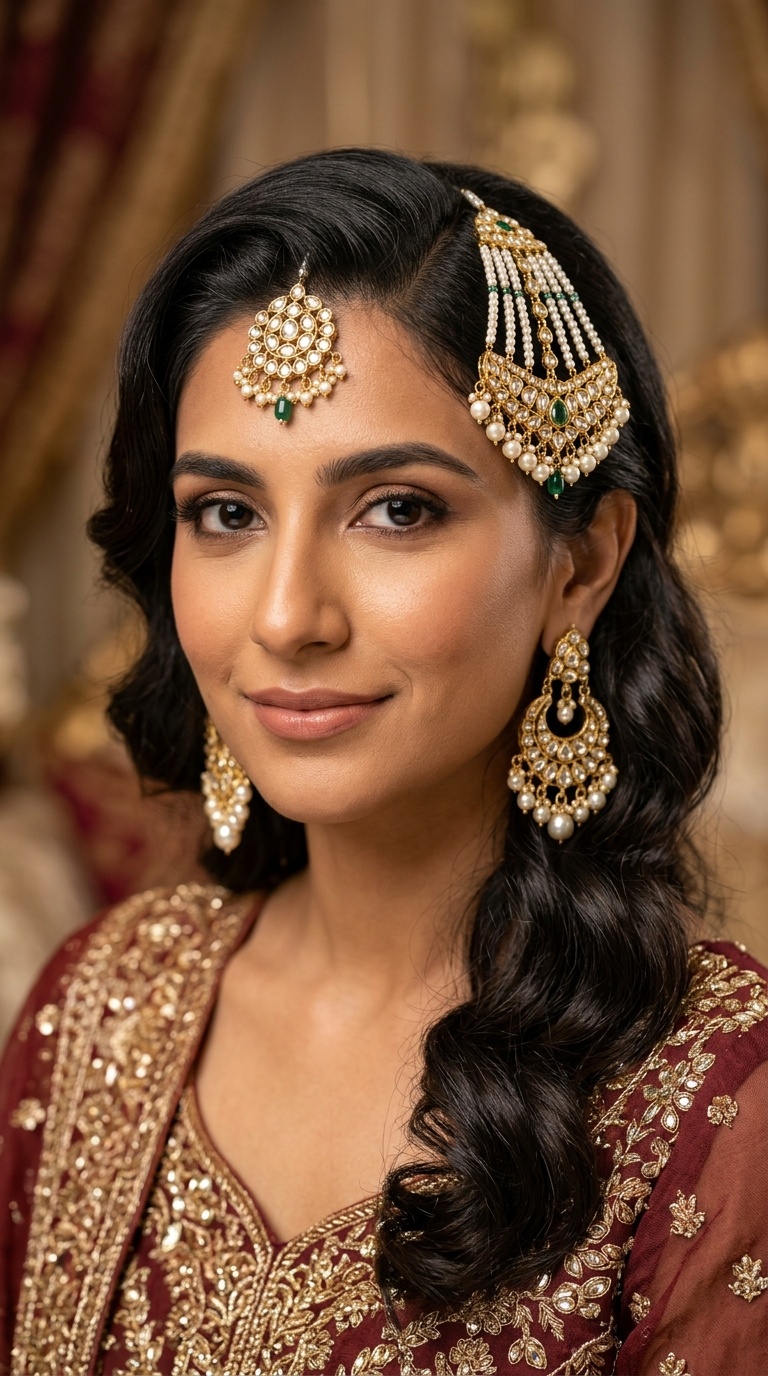 Vintage Jhoomar Styling with Soft Side Curls