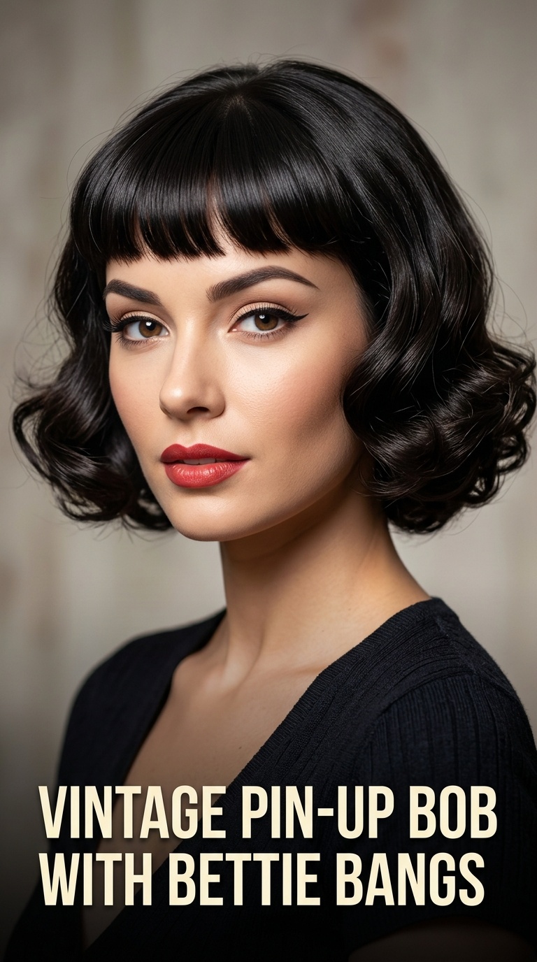 Vintage Pin-Up Bob with Bettie Bangs