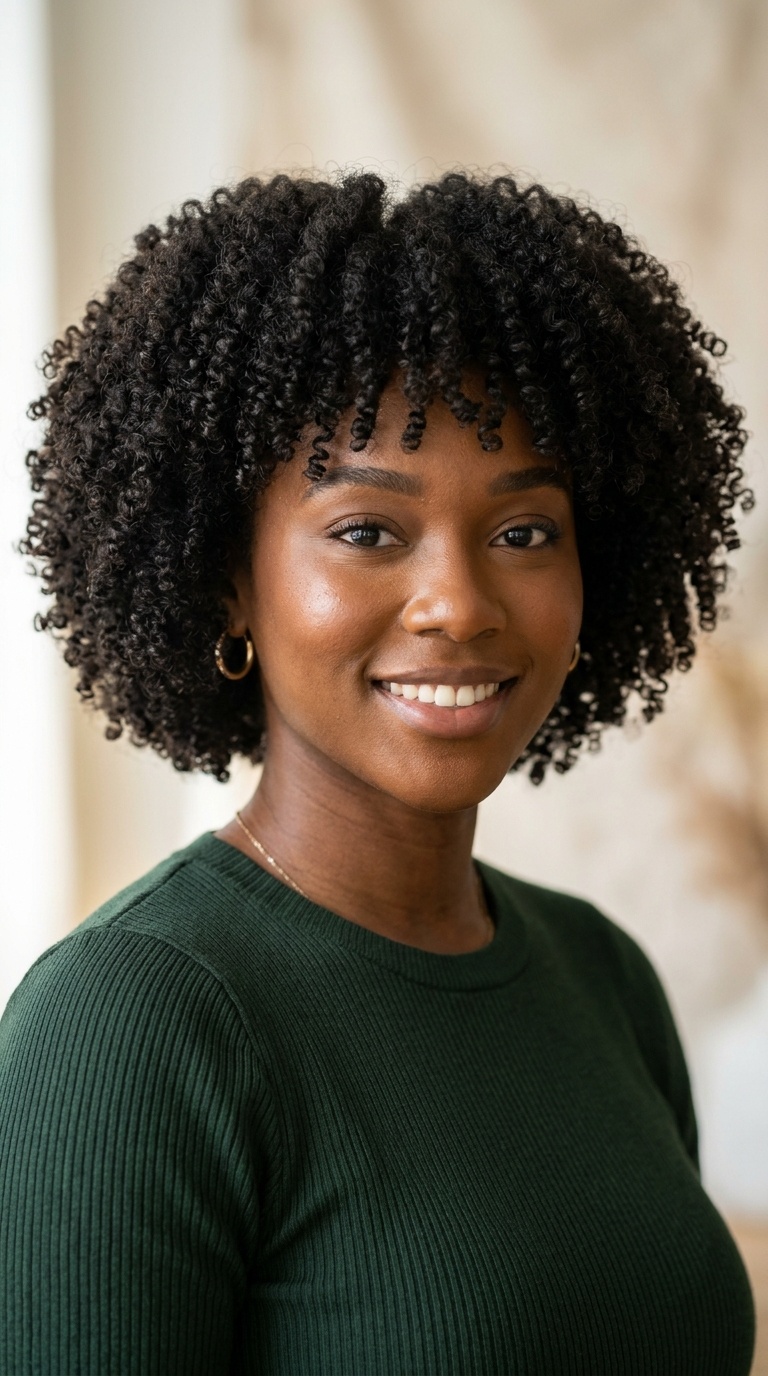 Voluminous Afro-Curl Bob