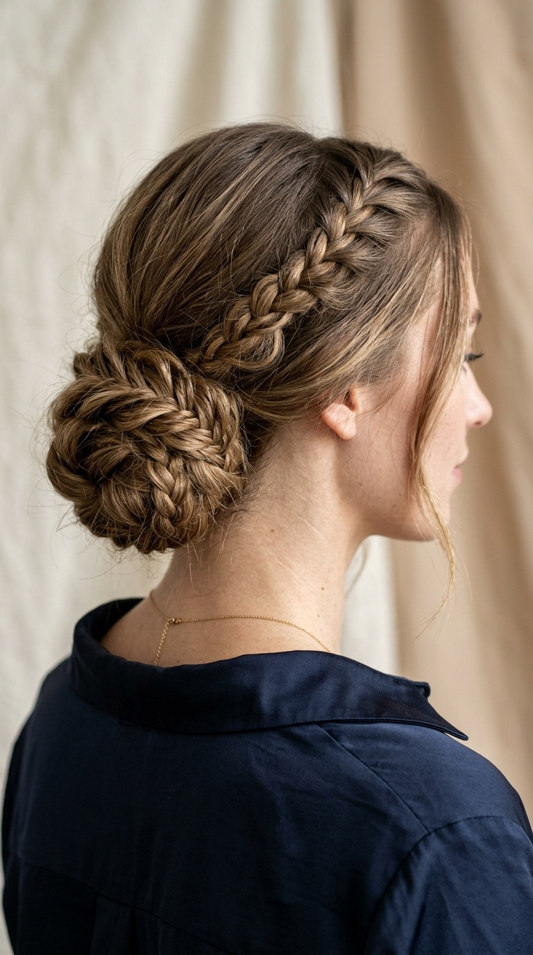 Voluminous Braided Low Bun