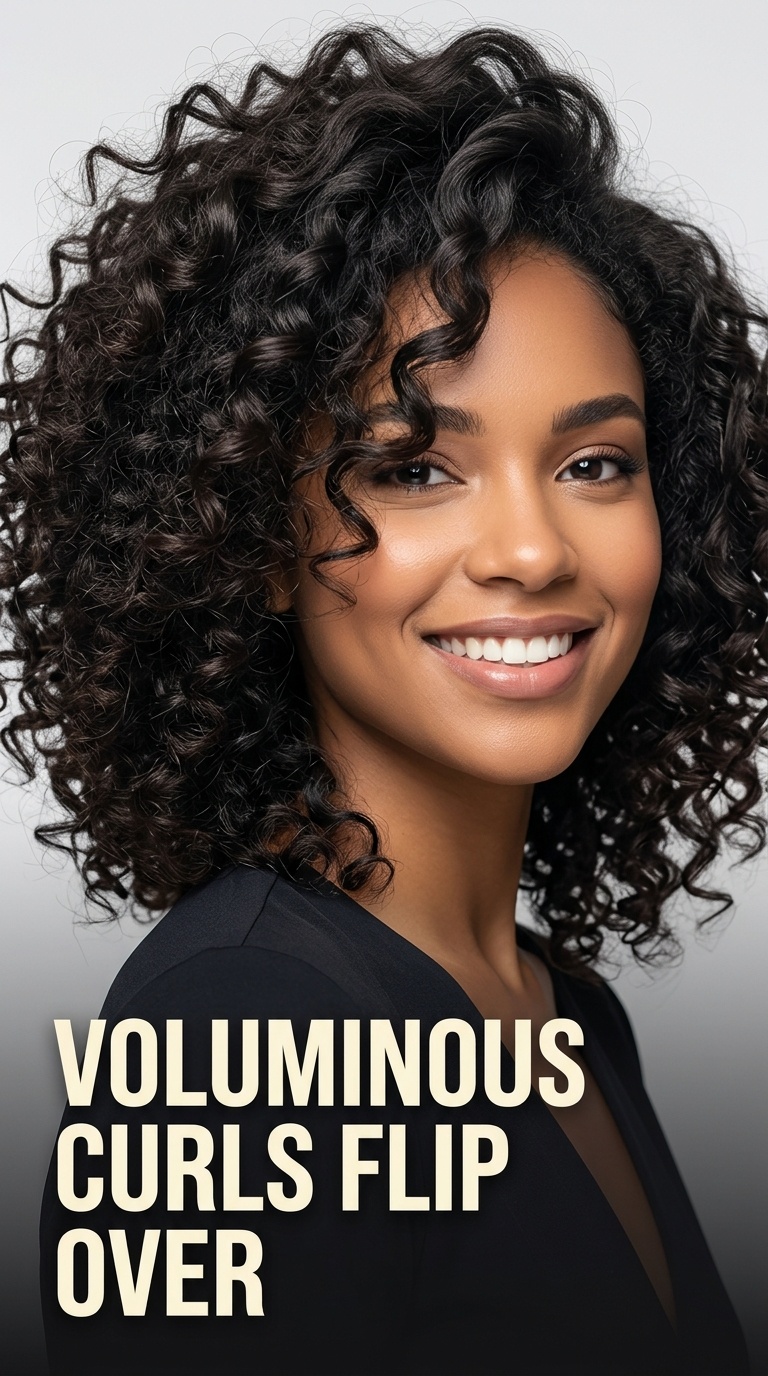 Voluminous Curls Flip Over