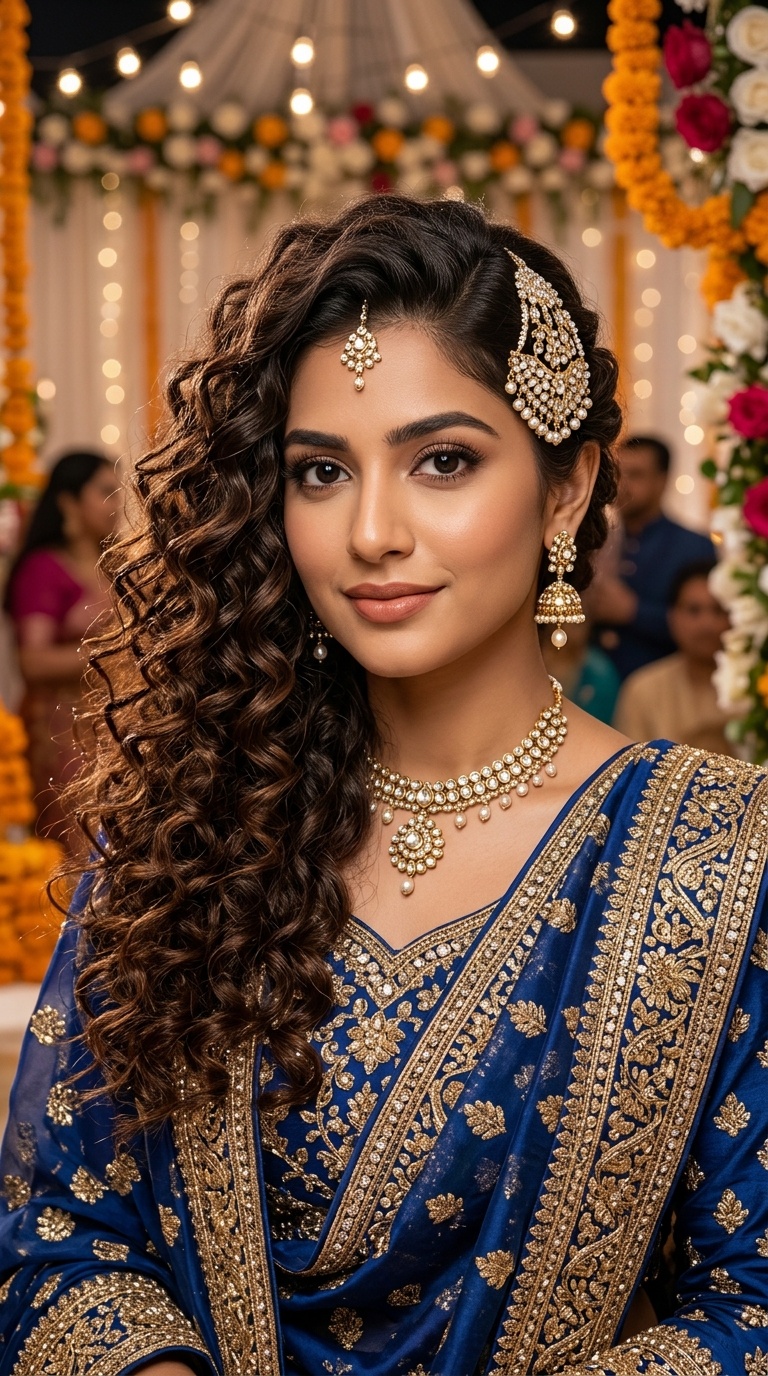 Voluminous Curls with a Side Clip