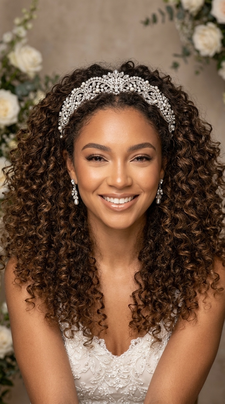 Voluminous Curls with Embellished Headband