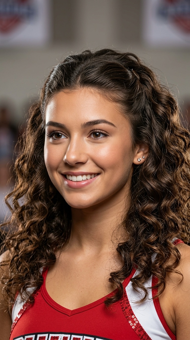 Voluminous Curls with Front Pin-Back