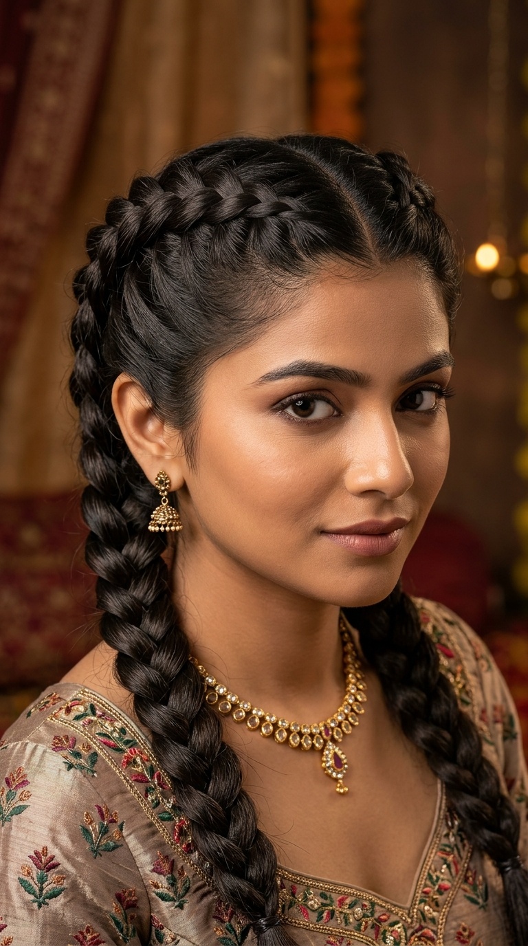 Voluminous Dutch Braids