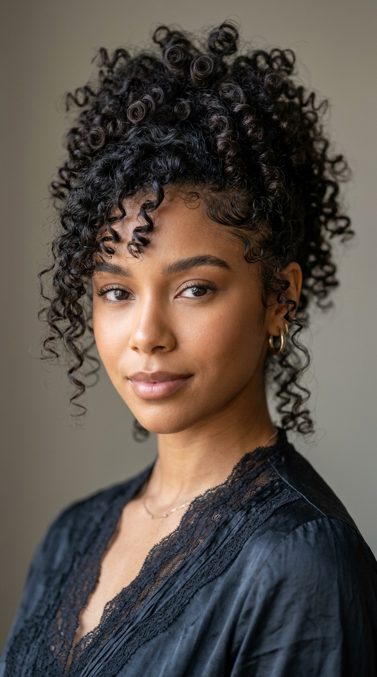 Voluminous Faux Hawk with Spiraled Edges