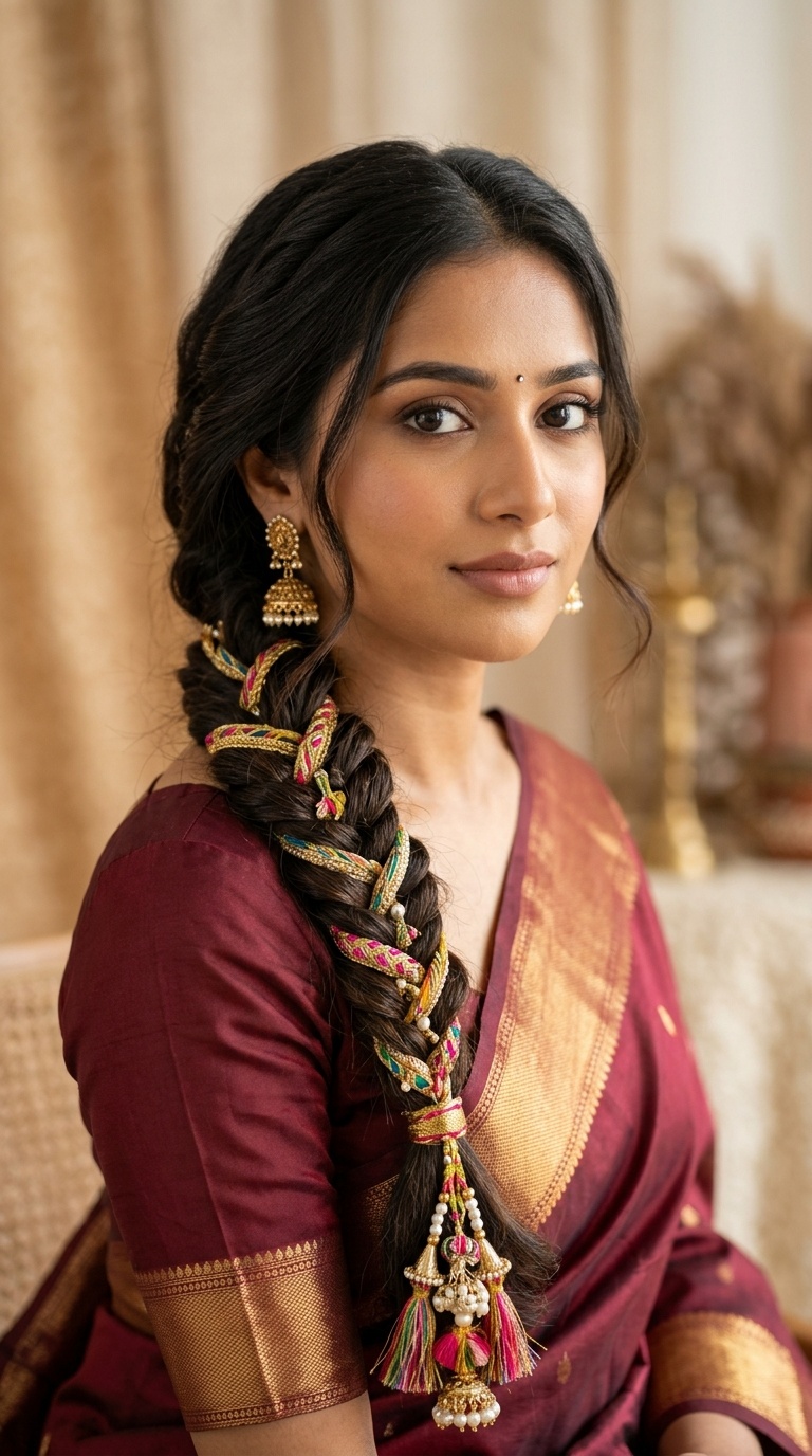 Voluminous Fishtail Braid with Parandi