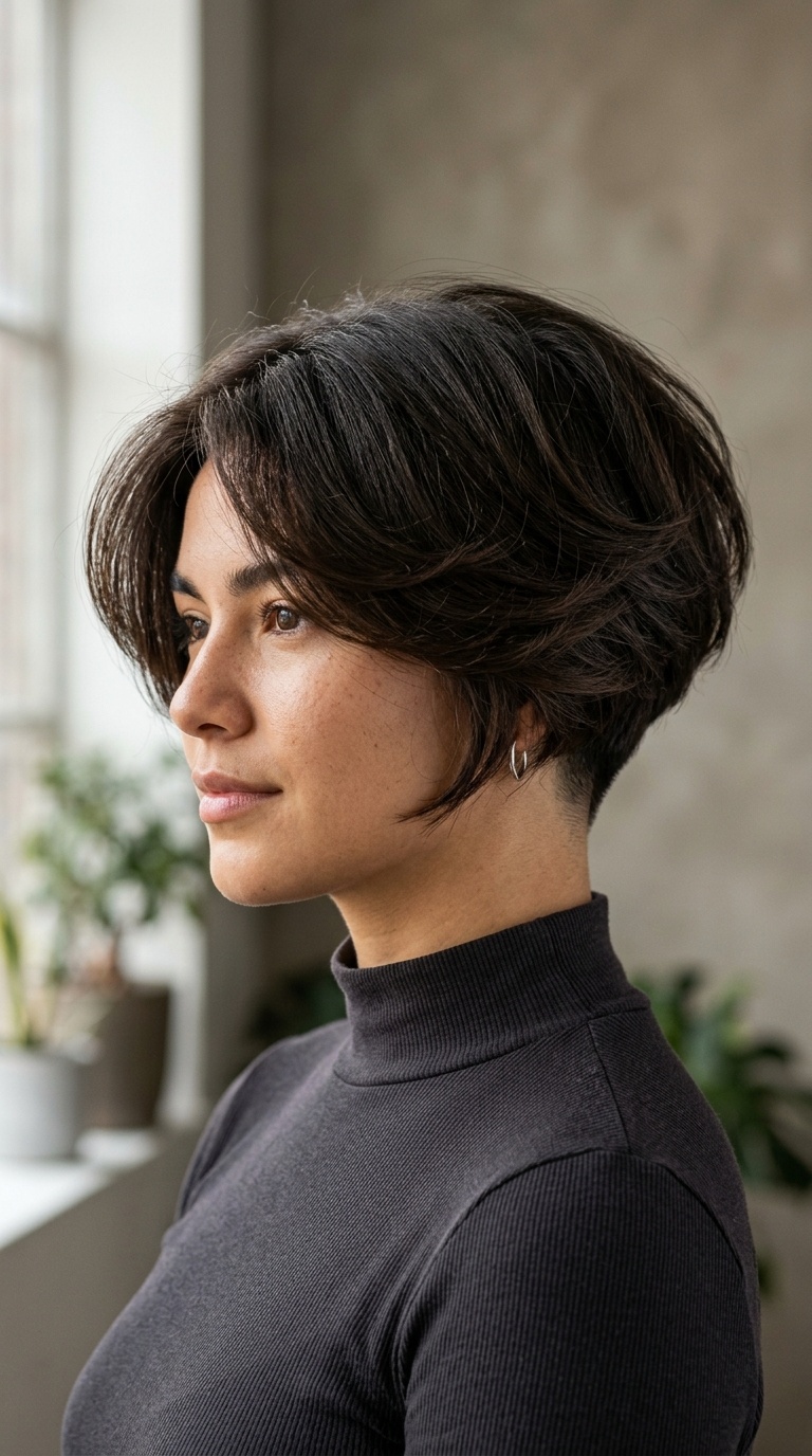 Voluminous Graduated Bob with Nape Fade