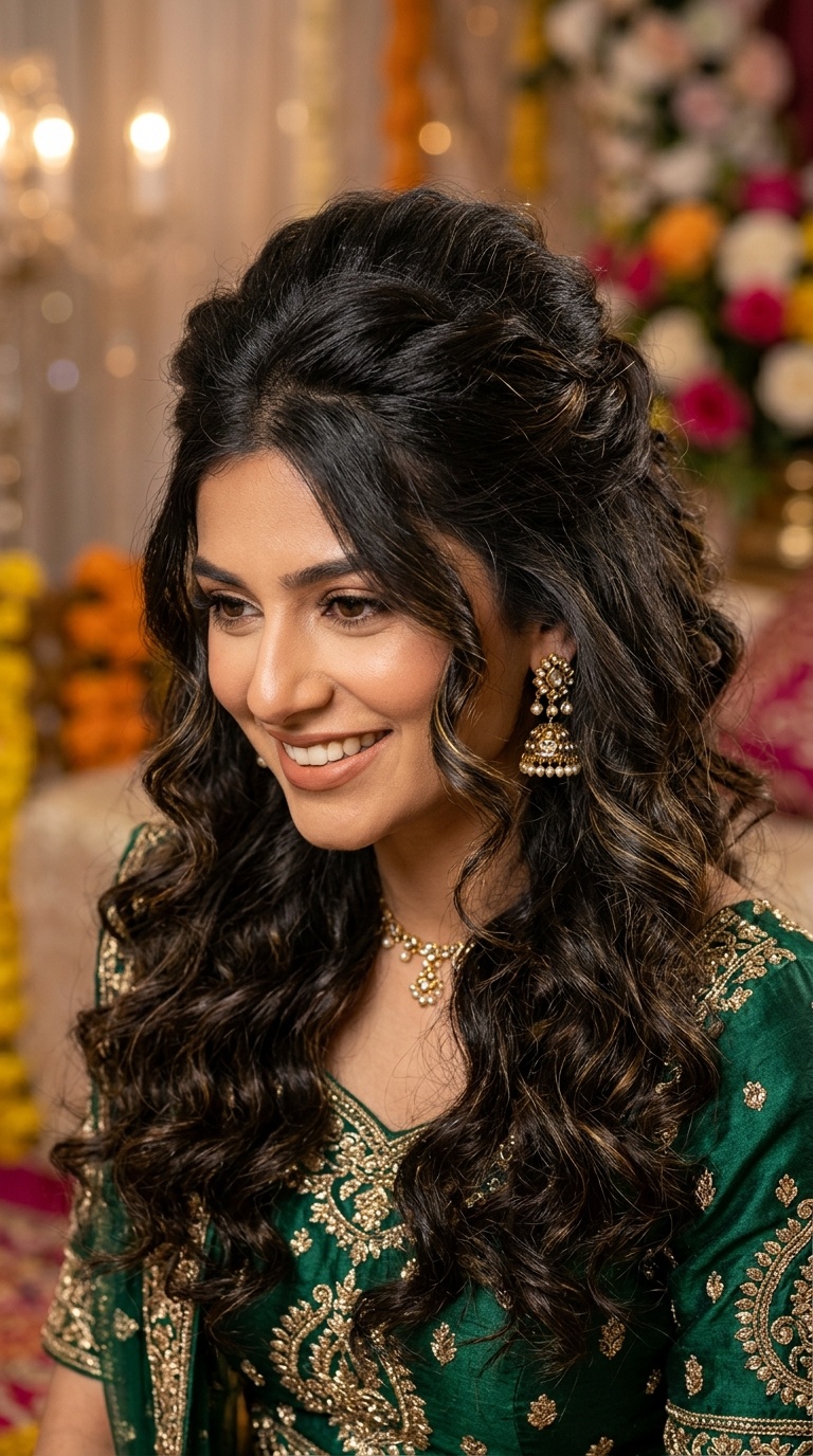 Voluminous Half-Up, Half-Down with Soft Curls