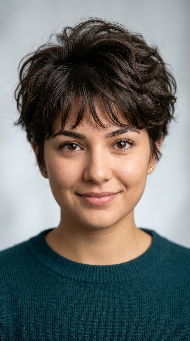 Voluminous Pixie with Wispy Bangs