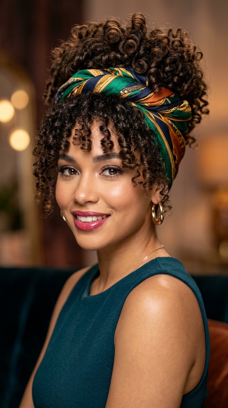Voluminous Scarf Wrap Updo