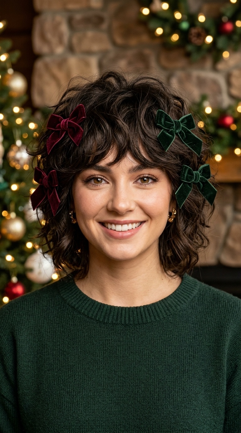 Voluminous Shag with Bow Accents