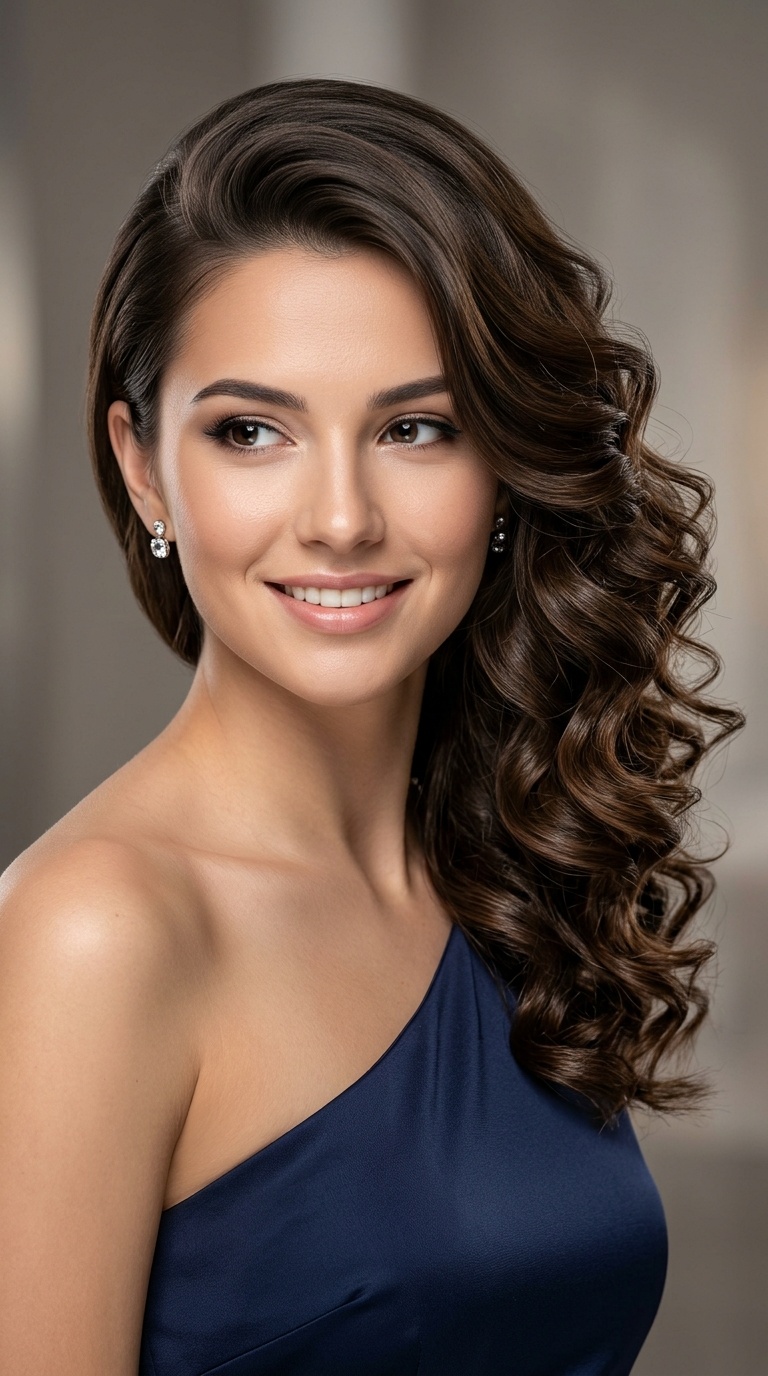 Voluminous Side Curls