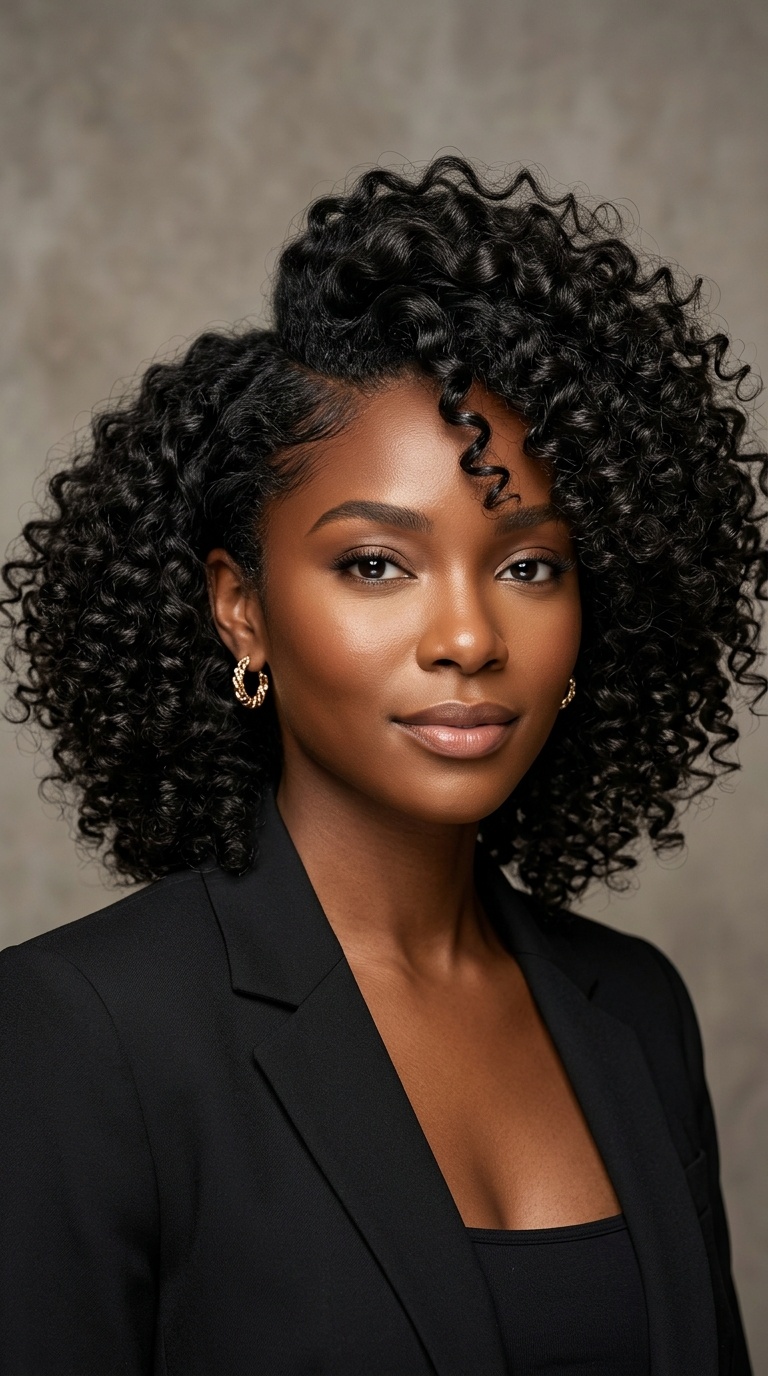 Voluminous Side-Parted Curls