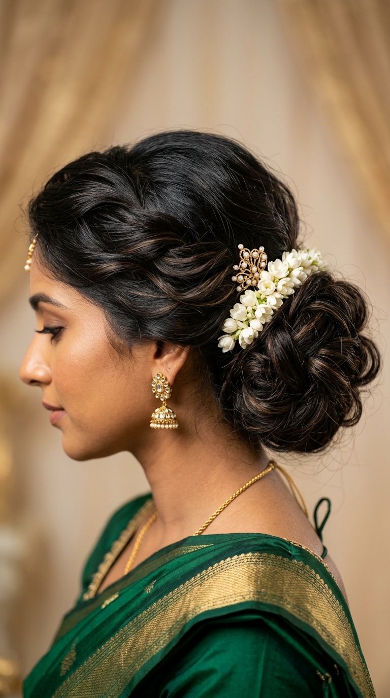 Voluminous Textured Low Chignon