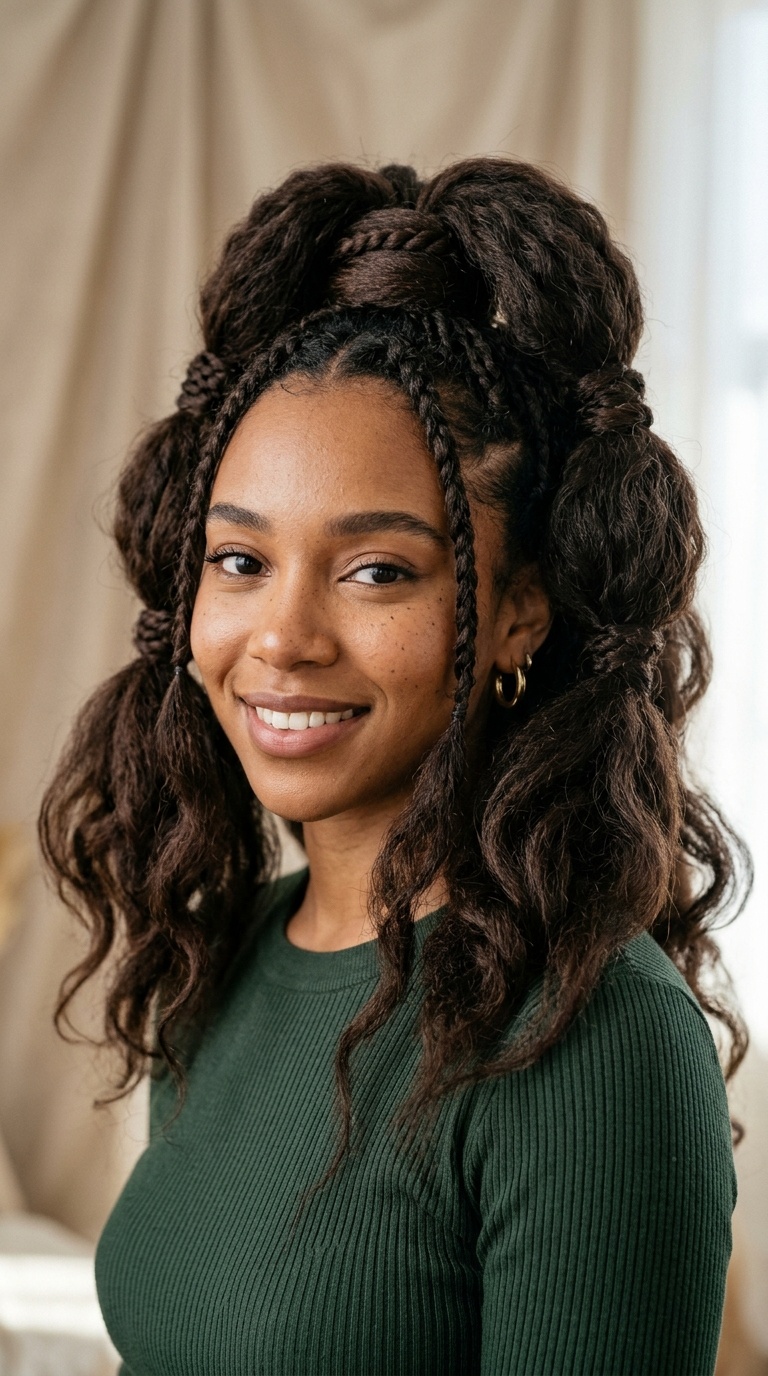 Voluminous Wrapped Ponytails