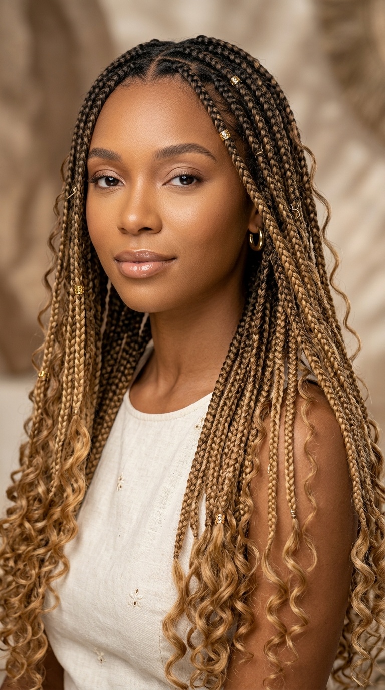 Waist-Length Ombre Boho Braids