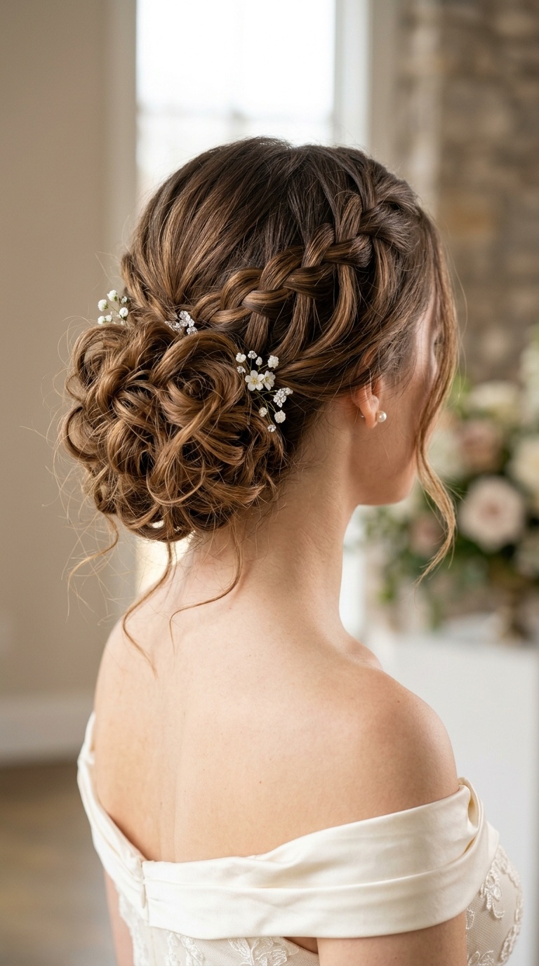 Waterfall Braid into Messy Bun