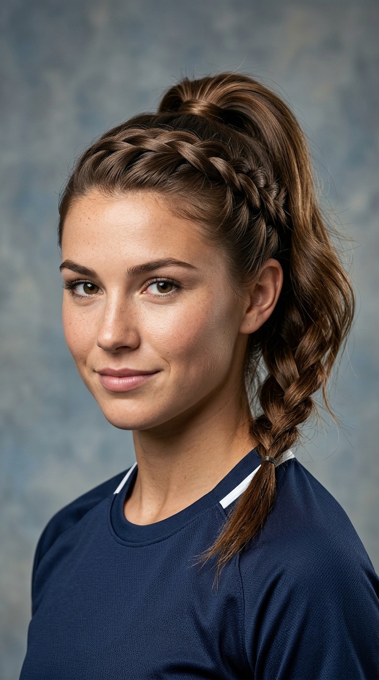 Waterfall Braid into Ponytail