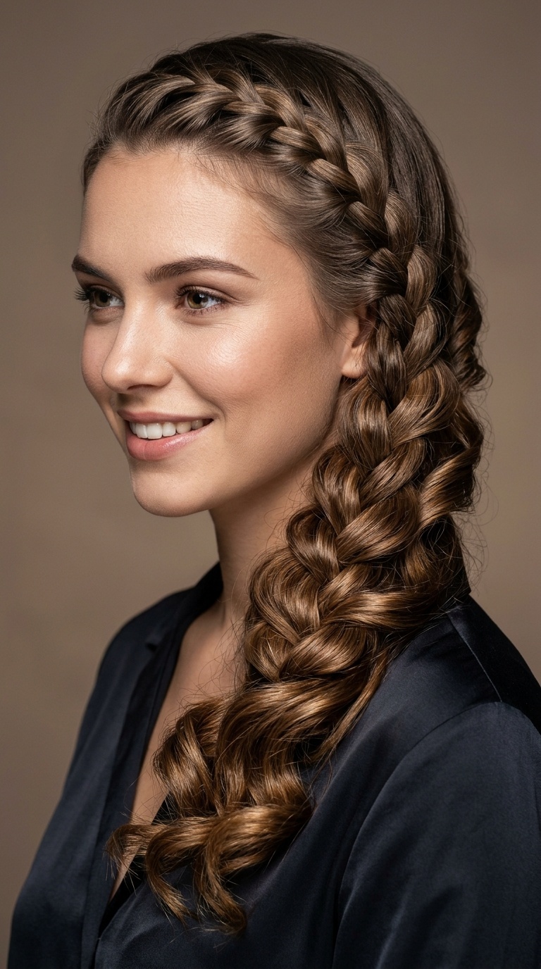 Waterfall Braid Side Sweep