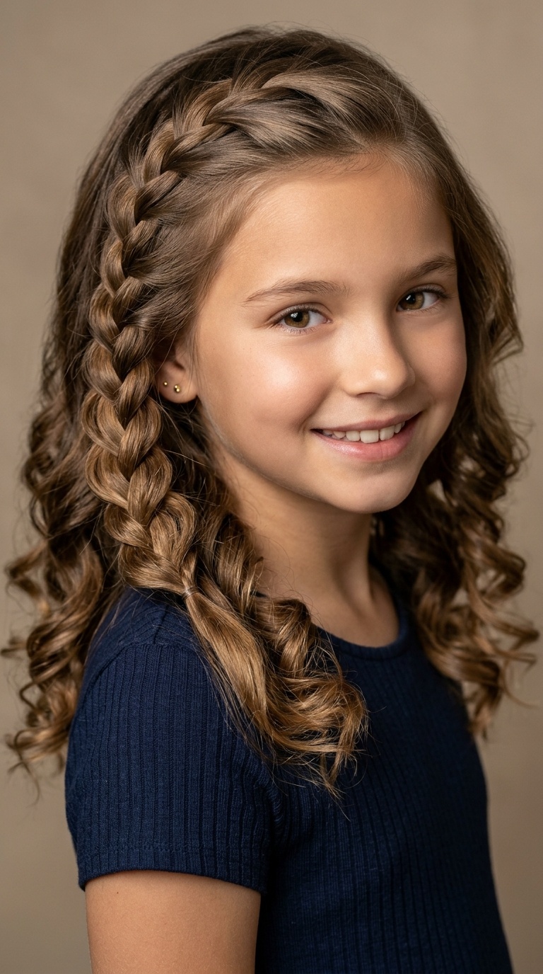 Waterfall Braid with Curls