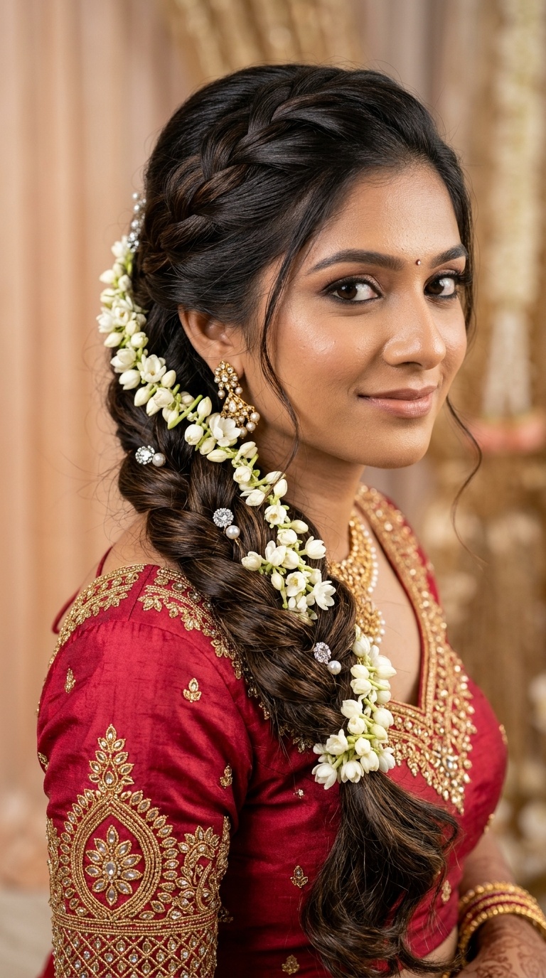Waterfall Braid with Jasmine Drops