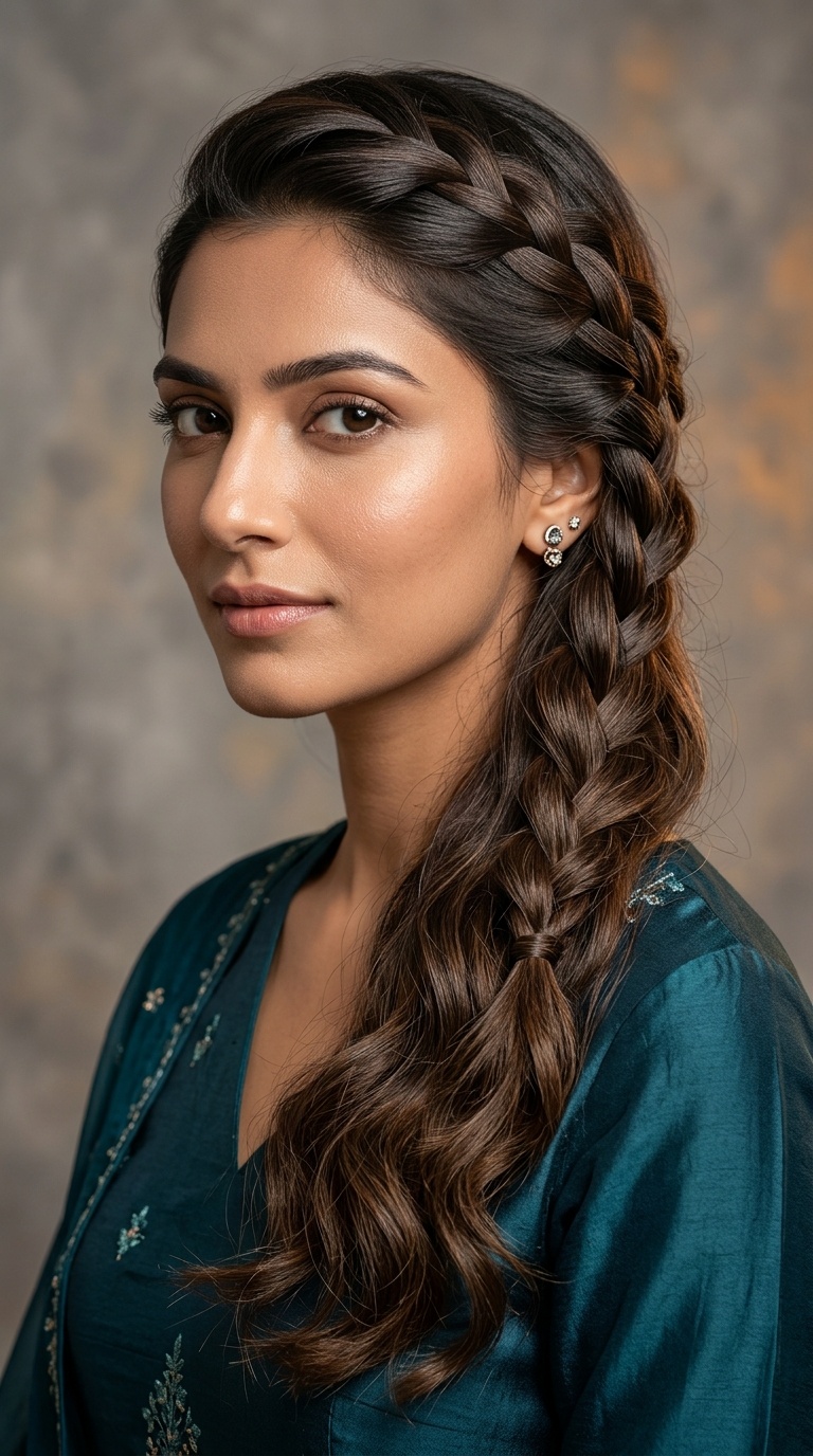Waterfall Braid with Loose Waves