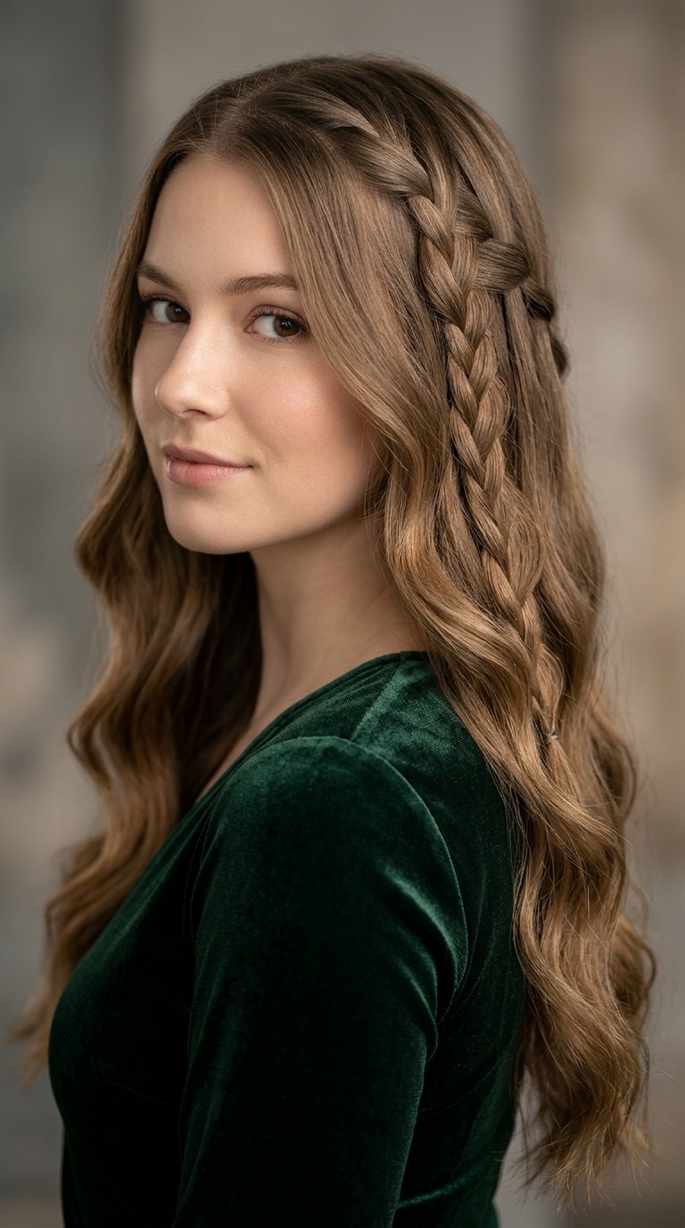 Waterfall Braid with Loose Waves