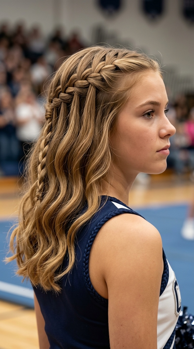 Waterfall Braid with Loose Waves