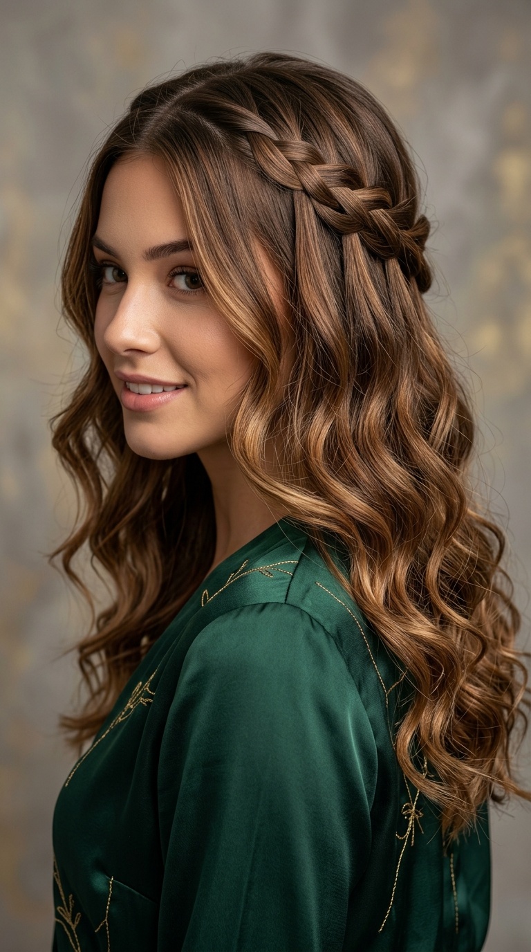 Waterfall Braid with Loose Waves