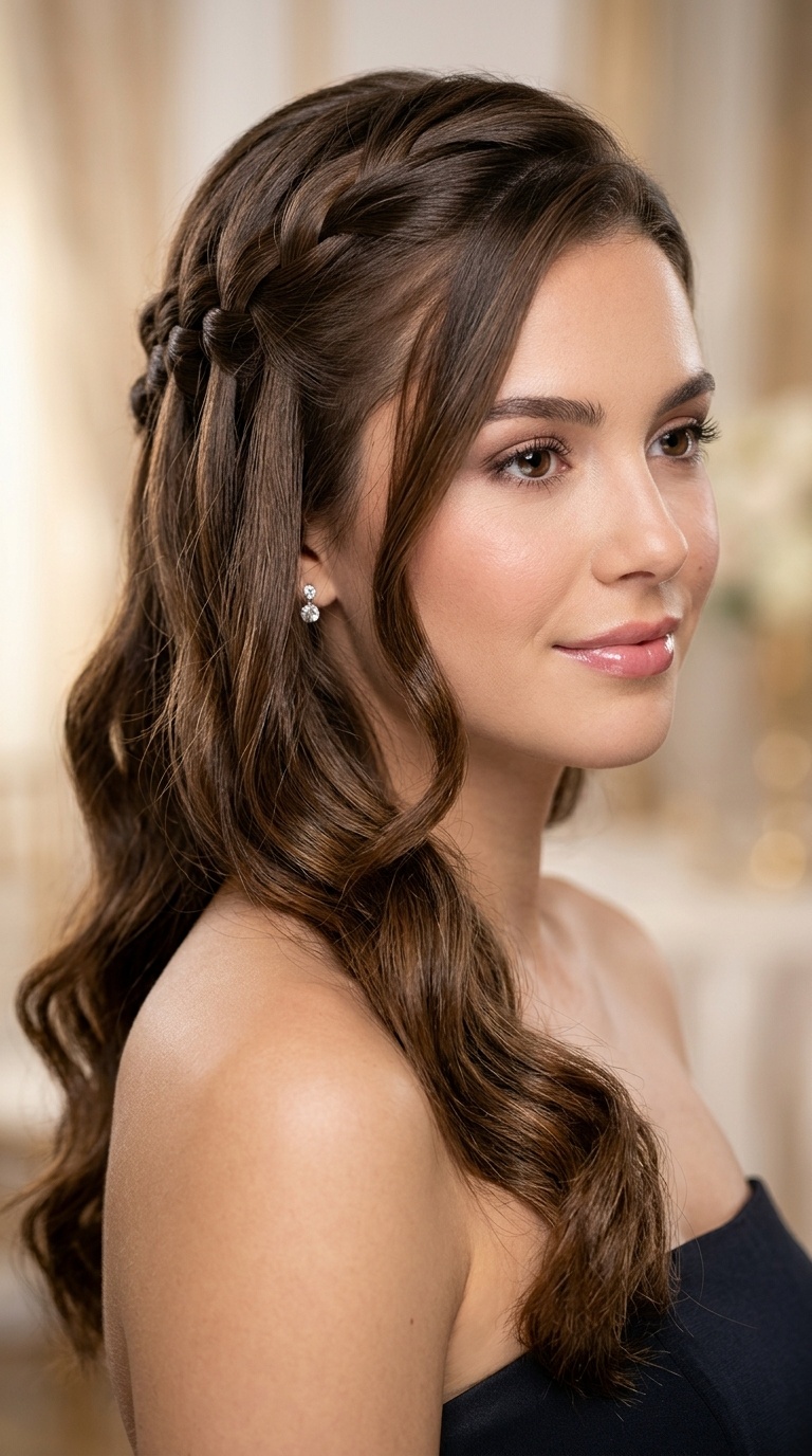 Waterfall Braid with Loose Waves