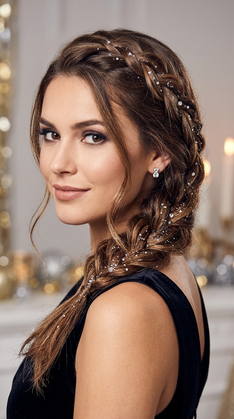Waterfall Braid with Sparkle