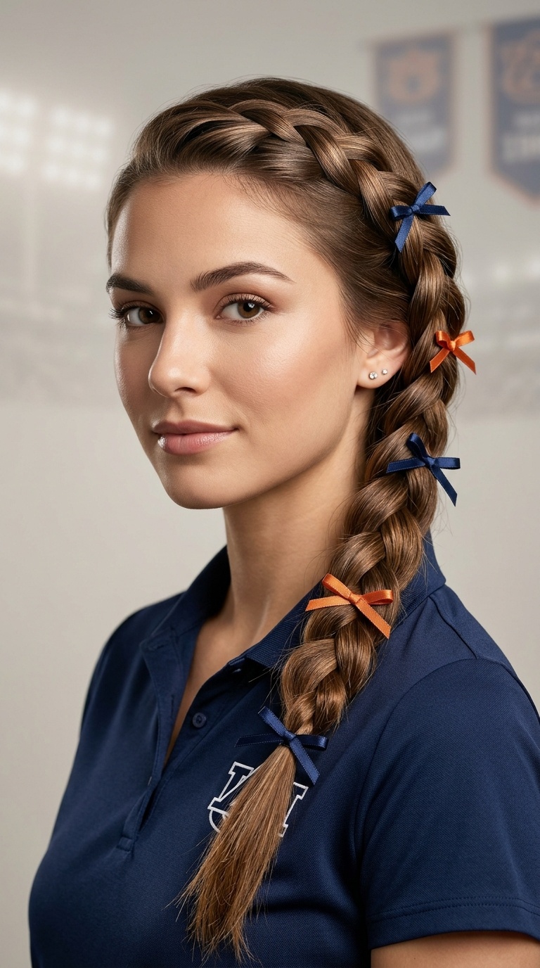 Waterfall Braid with Tiny Bow Accents