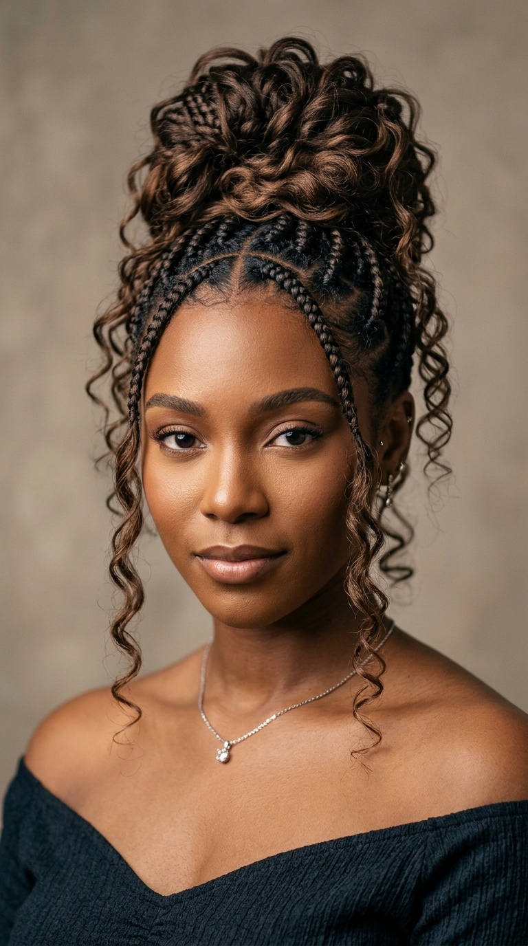 Waterfall Updo with Tendrils