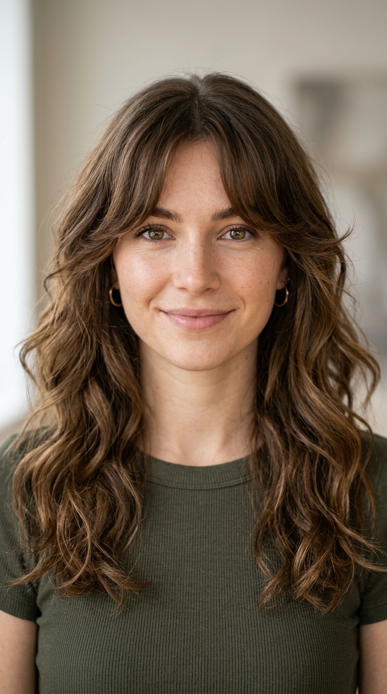 Wavy Curtain Bangs