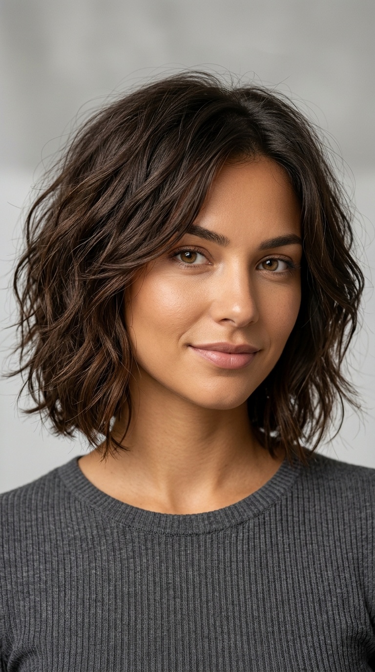 Wavy Messy Bob