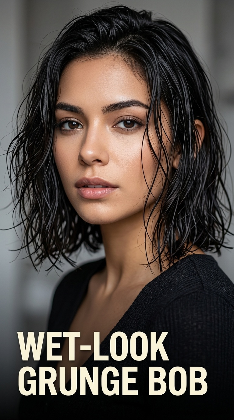 Wet-Look Grunge Bob